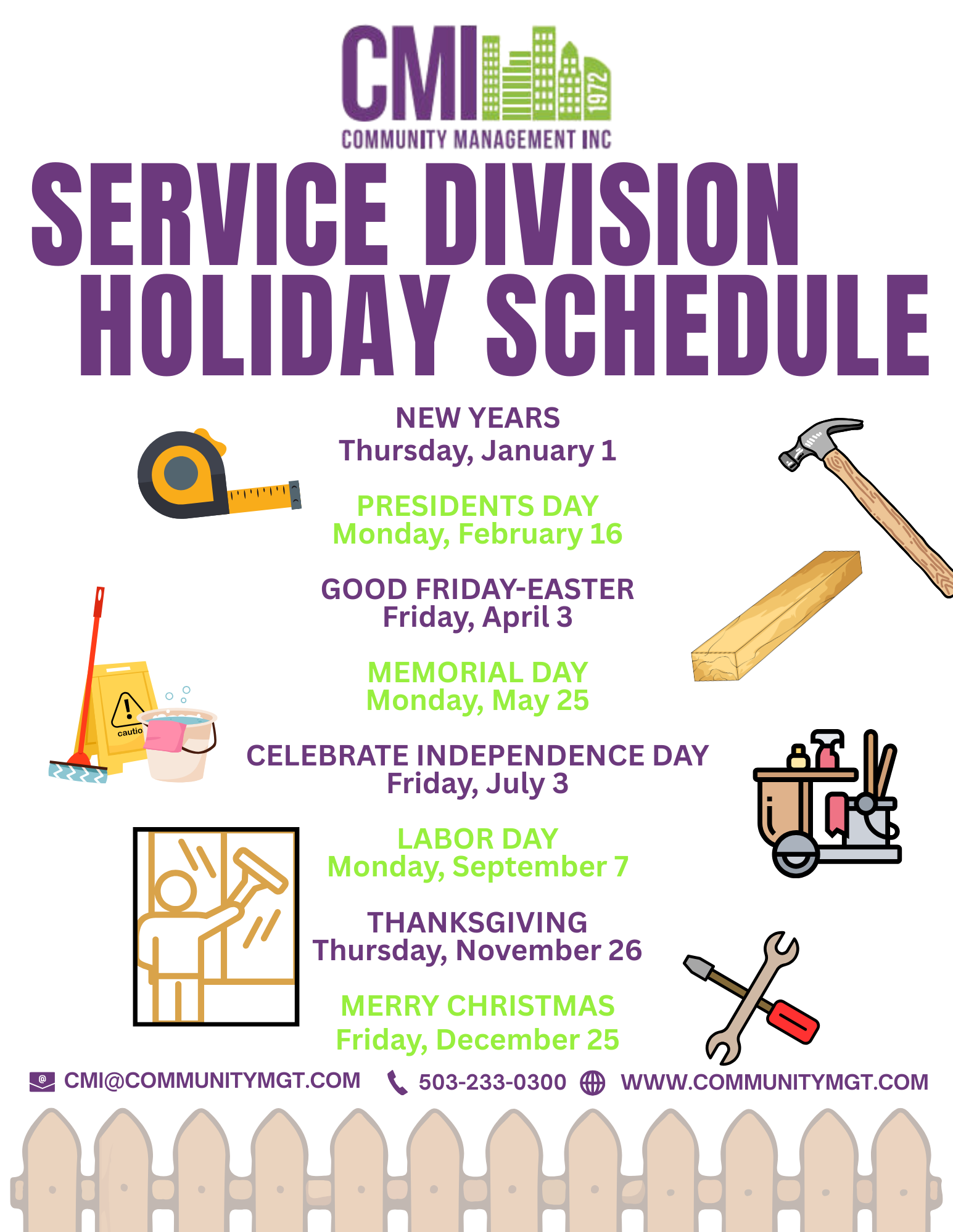2026 SD Holiday Schedule